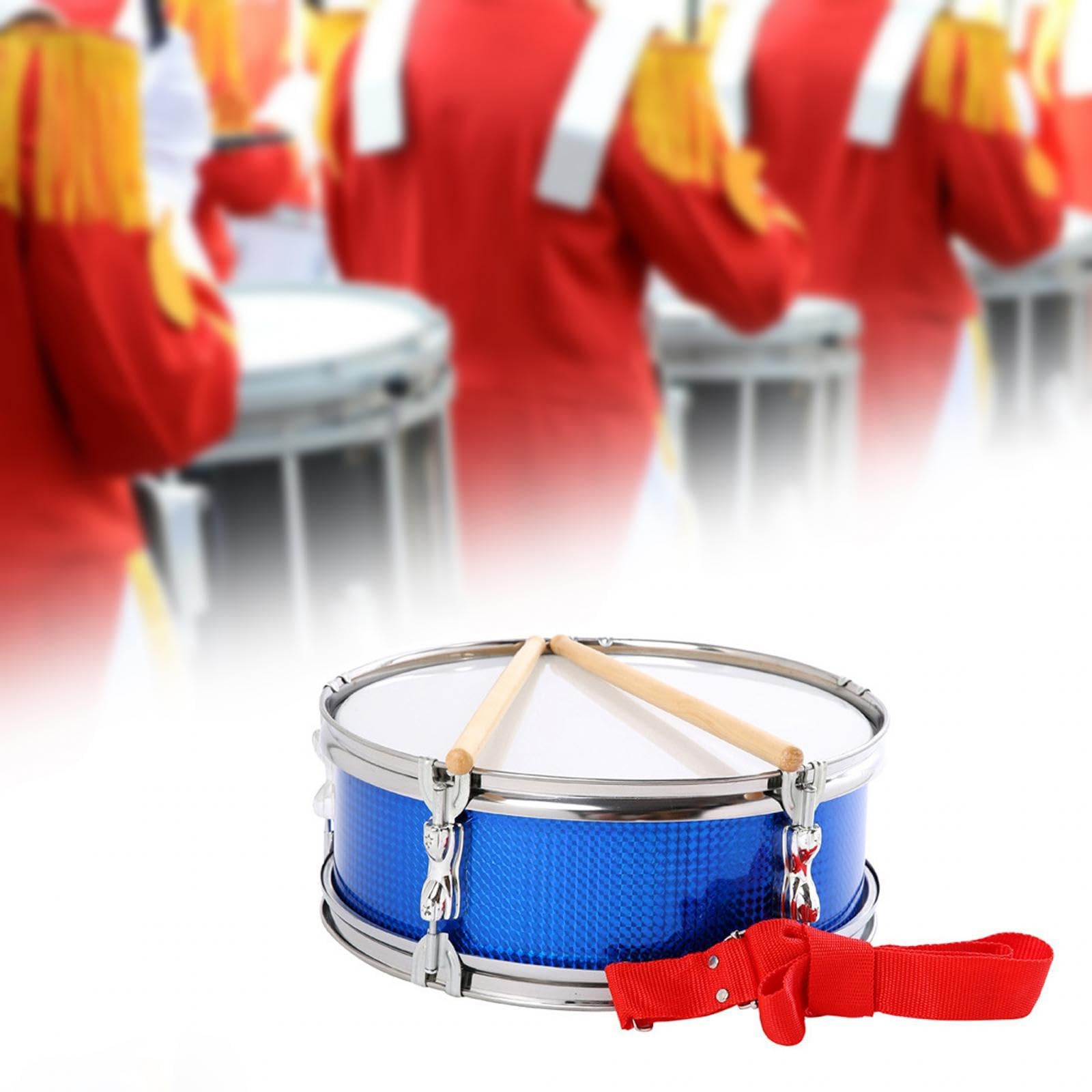 Caja de 13 Pulgadas, Tambor Musical con Correa Ajustable, Instrumento para Aprender Música, Instrumento de Percusión, Ideal para Principiantes Y Adole, Azul