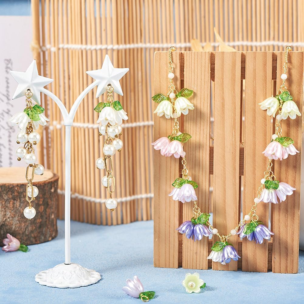 KISSITTY Lily Flower Charms for Jewelry Making Floral Dangle Pendants with Imitation Pearl Beads for DIY Earrings Necklaces Bracelets Crafts Wedding Ornaments Decor 25pcs - Image 3