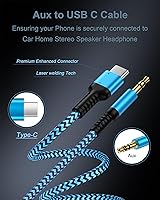 Vista 3 de Cable auxiliar a USB C, [2 paquetes/1 m] Cable USB C a conector de audio auxiliar de 3,5 mm, Cable macho de tipo C a conector de auriculares AUX