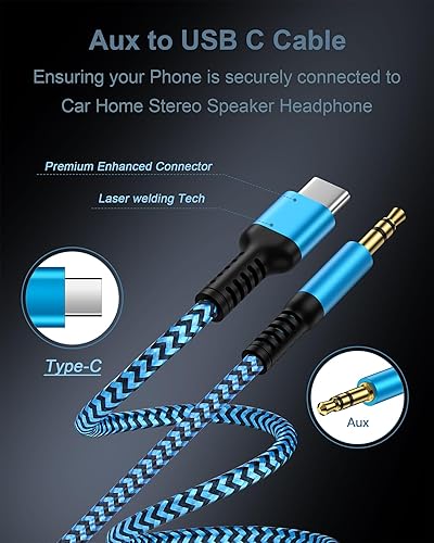 Miniatura 10 de Paquete de 23.3 pies Cable auxiliar Lightning a iPhone de 0.138 in, certificado Apple Mfi Cable de audio auxiliar para iPhone para el hogar, altavoz