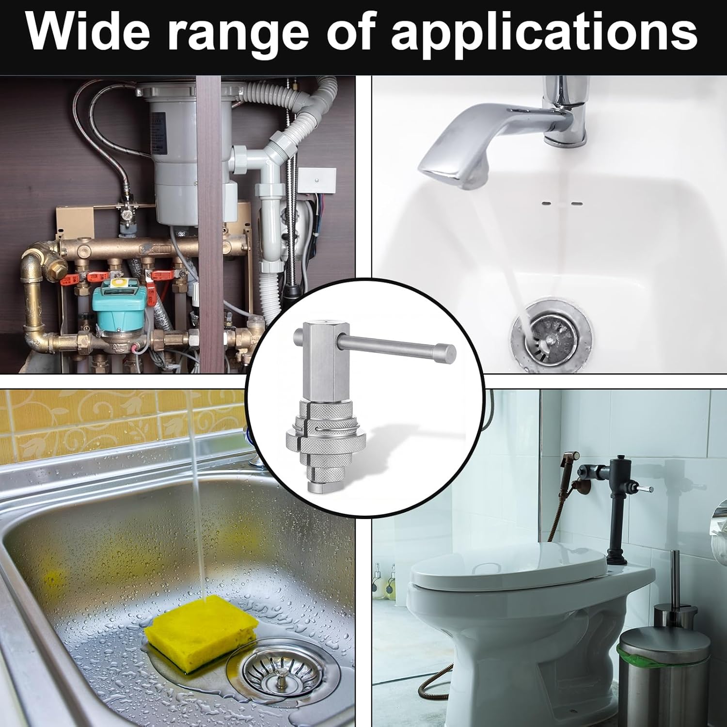 31405 Compatible with Model 342 Internal Wrench with 4-1/2 Internal Pipe Wrench, Silver, Suitable for Securing Wardrobe Drain Pipes, Bathtubs, Washbasins, and Sink Strainers