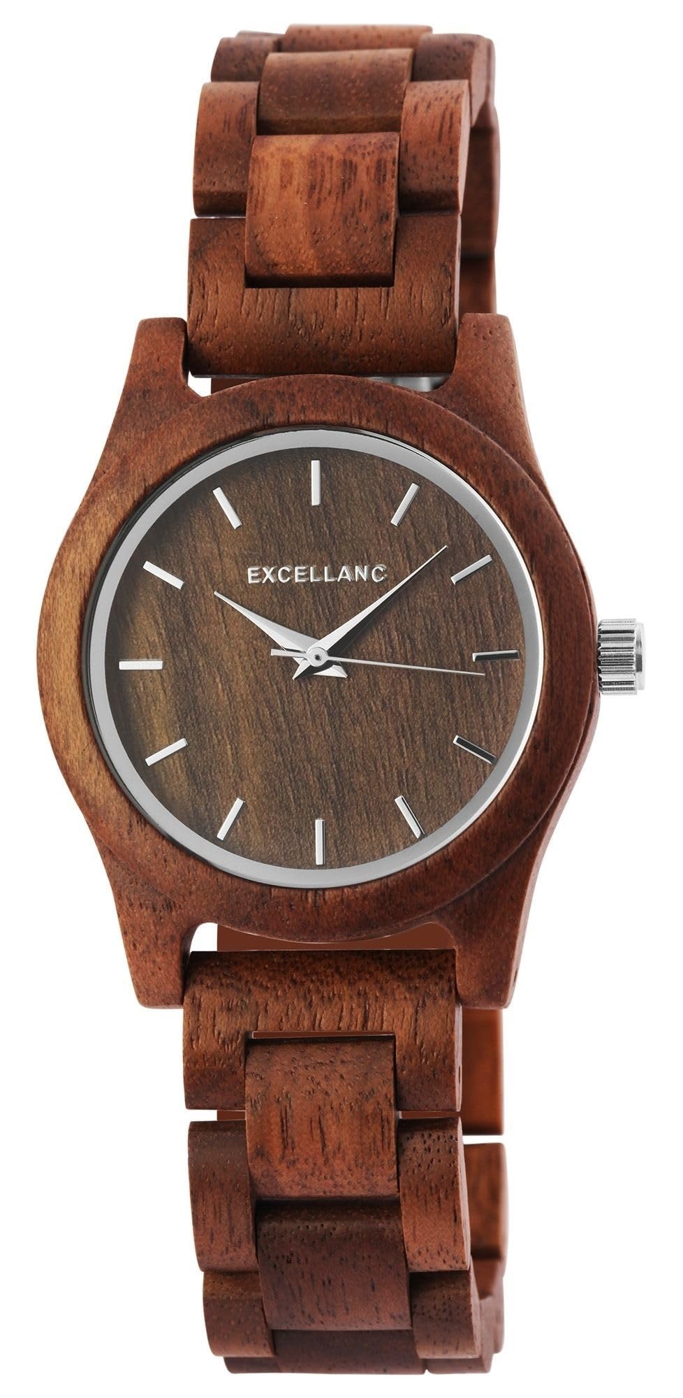 Holzuhr Damen Naturholz Nachhaltig | Armbanduhr Damen Holz minimalistisch leicht | Damenuhr Holz elegant Vintage – Kerbholz-Stil Holzuhr Frauen Geschenk