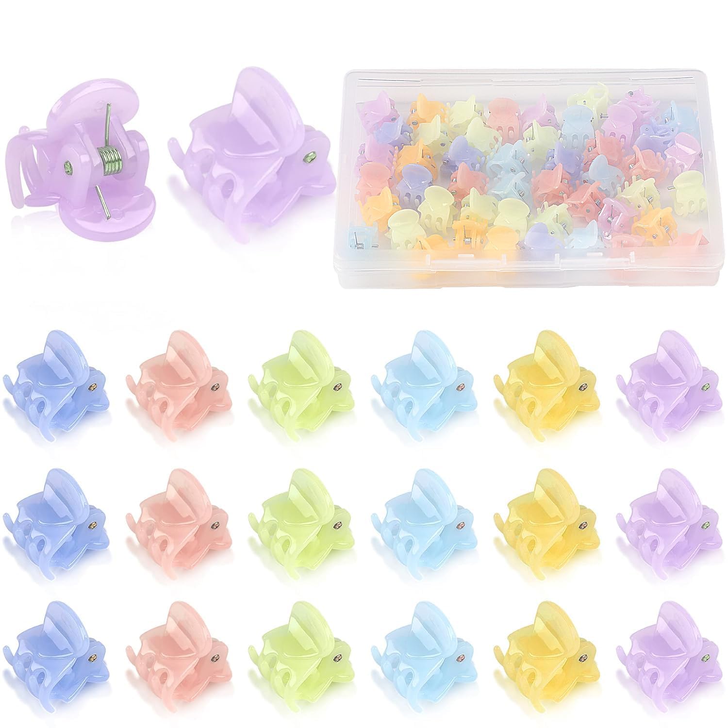 JANYUN 48 Pcs Small Mini Hair Claw Clips Hair Clamps for Women Girl's Hair (Colorful)