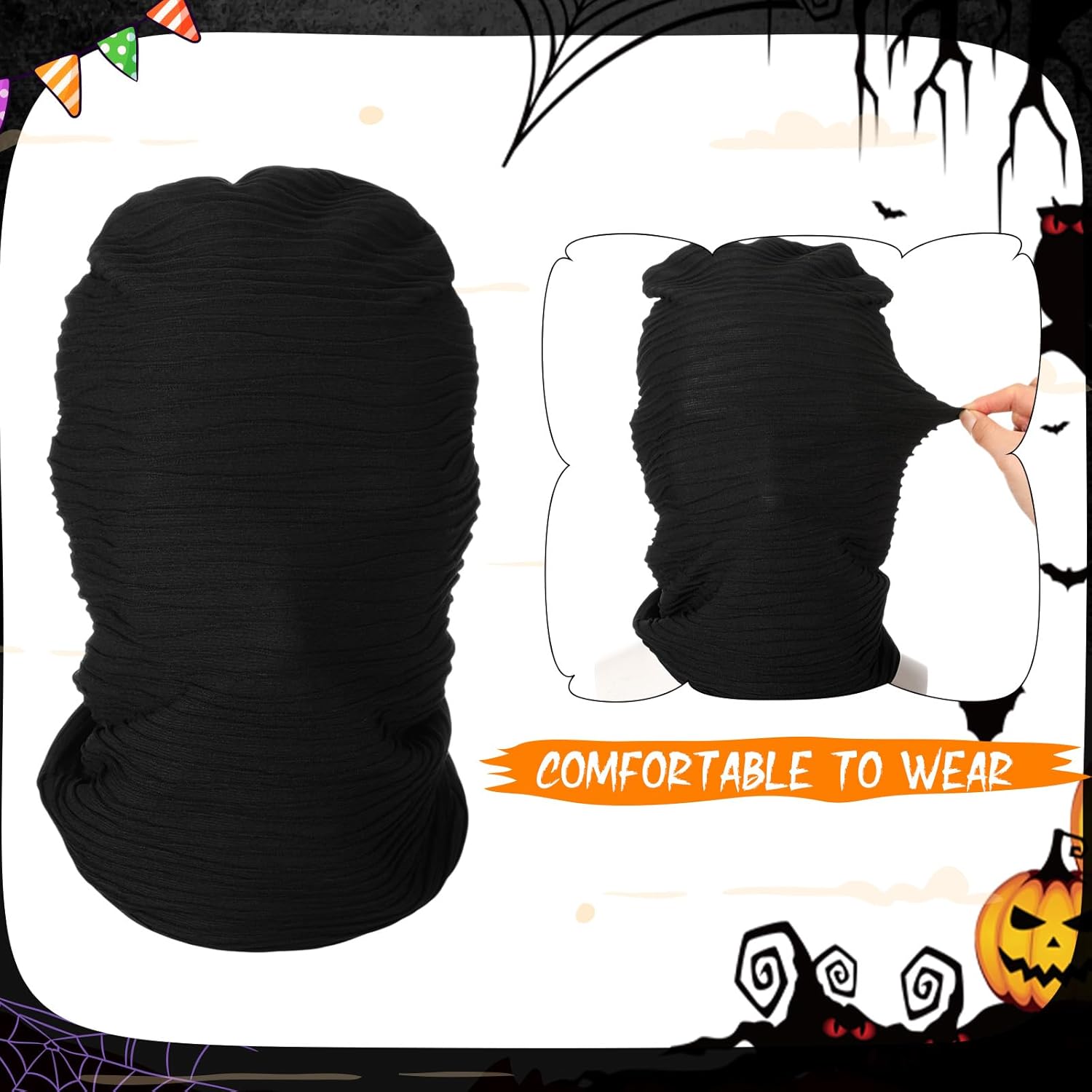 Full Face Mask Halloween Hood Mask Faceless Unisex Masquerade Costume Accessory - Image 5