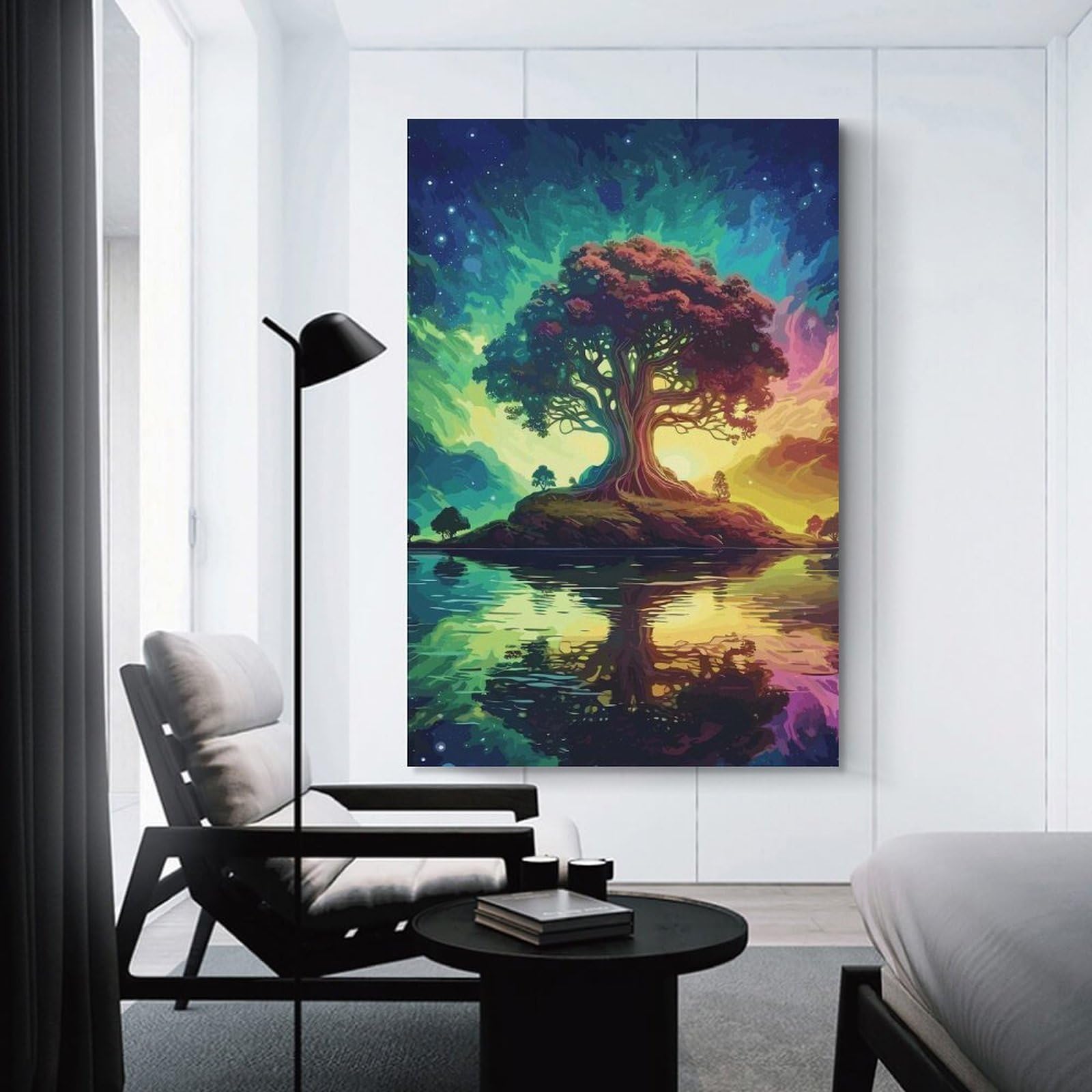 Junmoney Magical Tree Room Decor Wall Art, 20x30inch(50x75cm), for Living Room, Lounge Or Sitting Room, A Home Accent with Warm Character