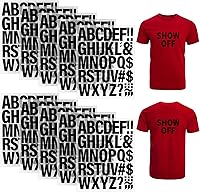 Vista 1 de 10 hojas, 440 piezas de letras termoadhesivas para ropa, letras de transferencia térmica de 2 pulgadas, letras de vinilo negro termoadhesivas
