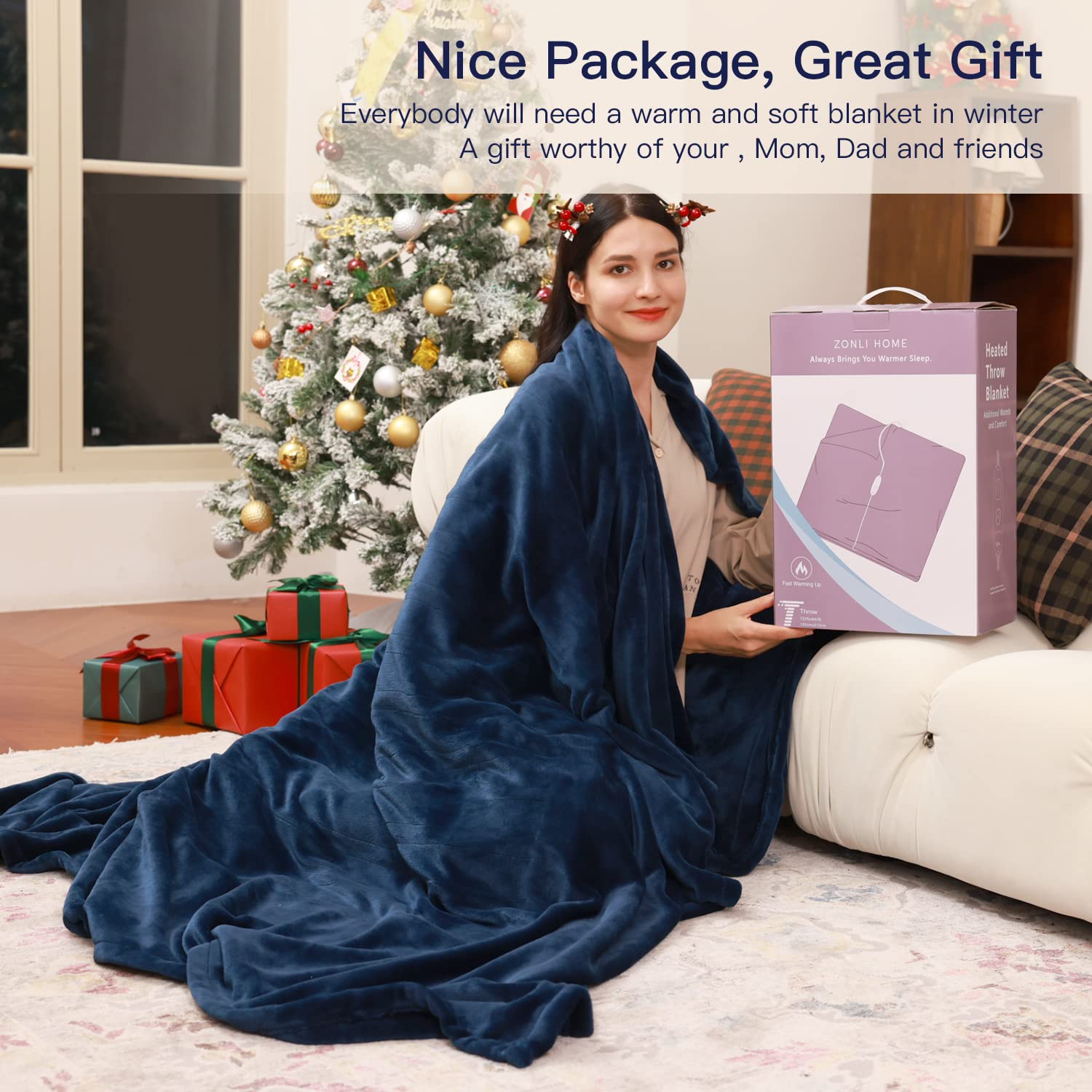 Amazon.com: ZonLi Heated Blanket Electric 72x84 Full Size, Soft Fleece Electric  Blanket -Whole Body, 4 Hour Auto Off u0026 3 Heating Levels, Fast Heating, ETL  Certification, Machine Washable, Great Gift (Blue) :