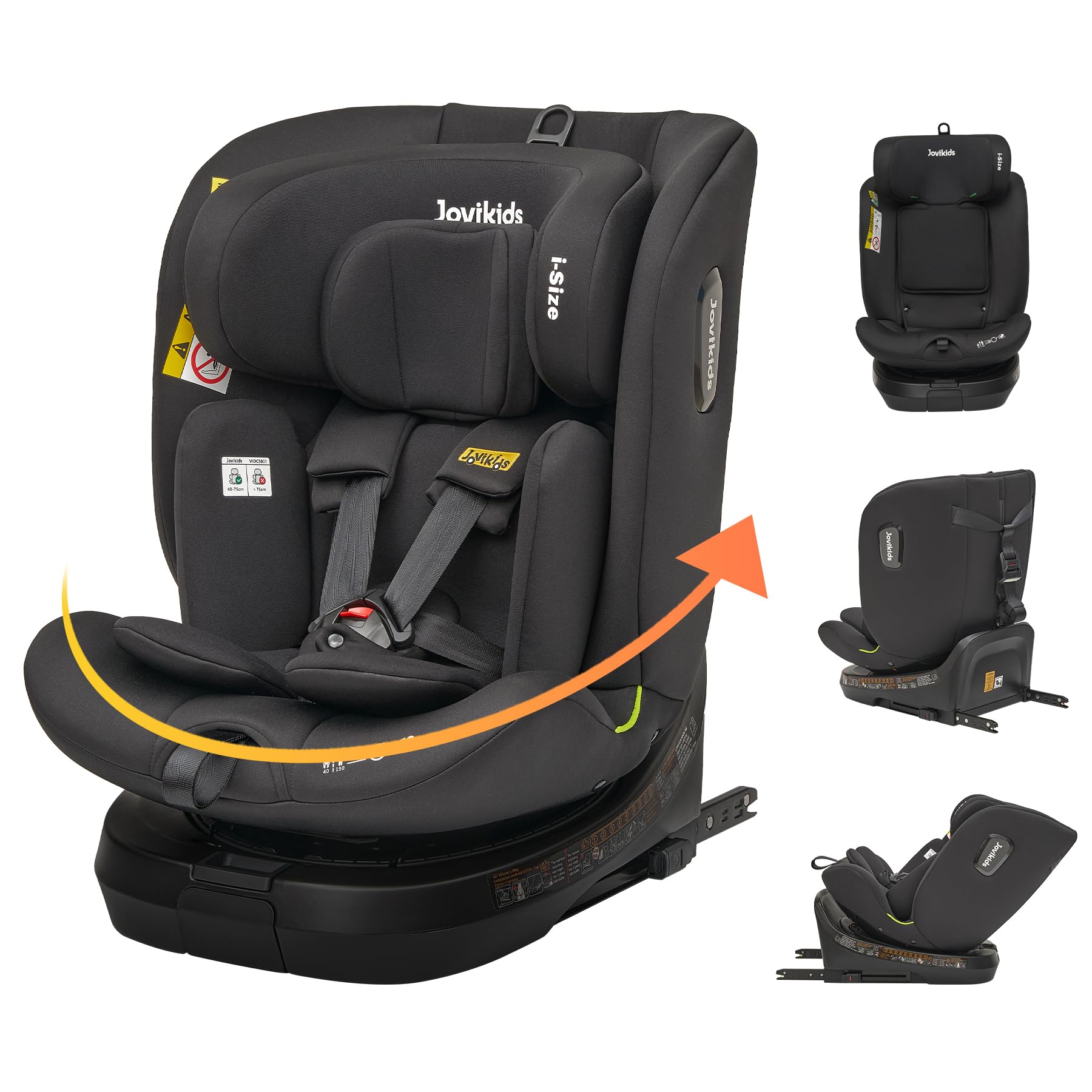 Amazon | Jovikids チャイルドシート ISOFIX、 0か月~12歳頃 360°回転 