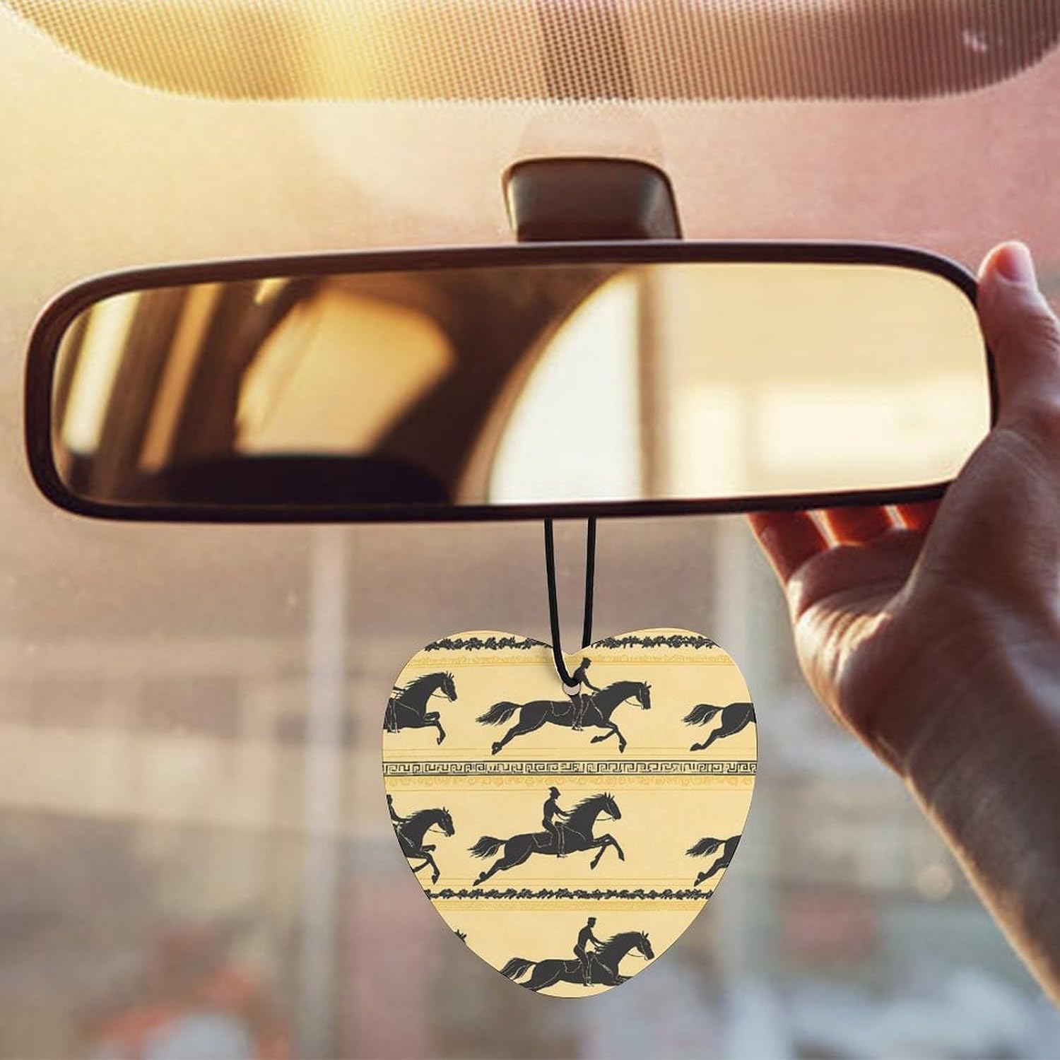 Horses Galloping Traditional Pattern Car Air Freshener Hanging Car Scent Cards Decor Interior Accessories