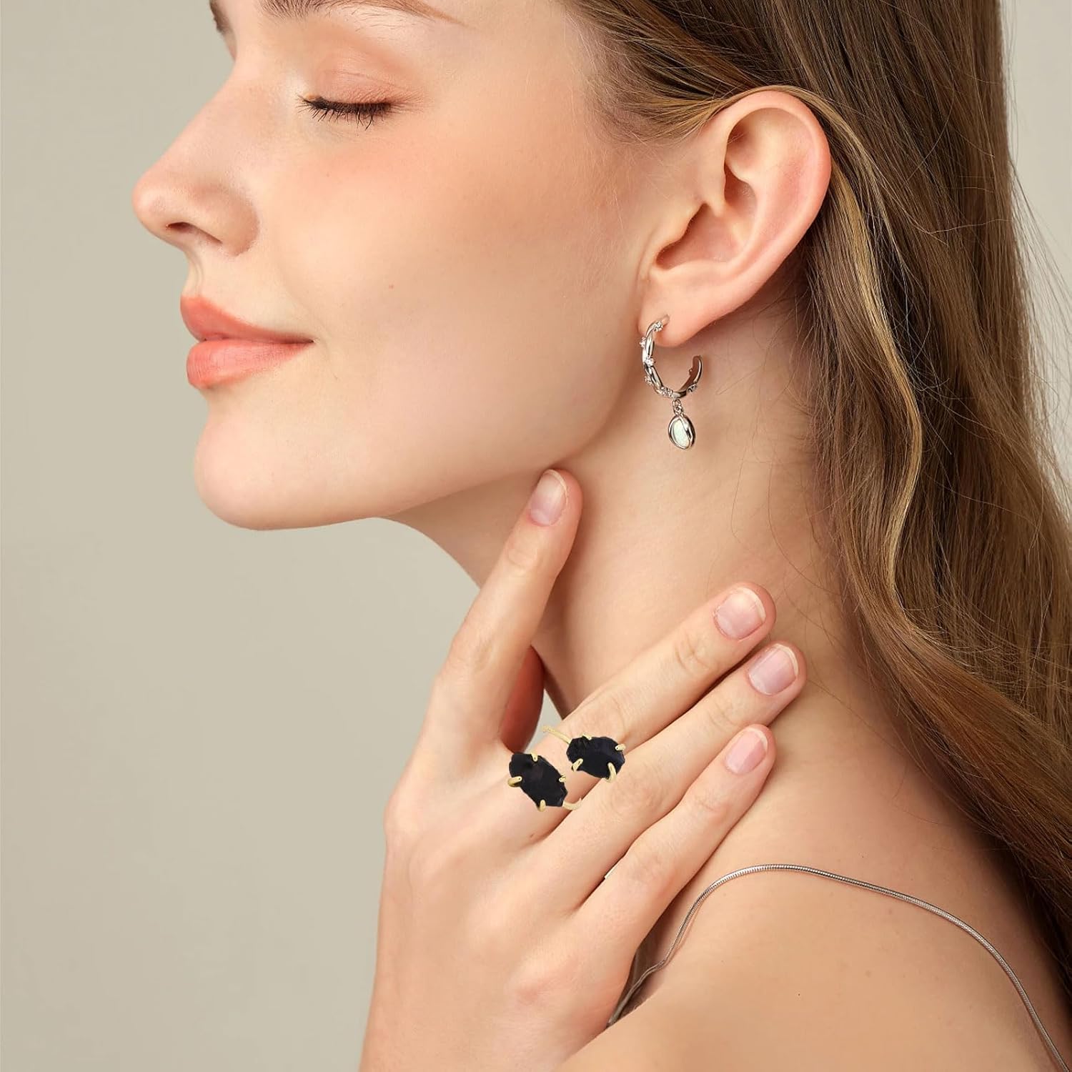 Natural Stone Ring Irregular Rings Crystal Jewelry Gifts for Women - Image 6