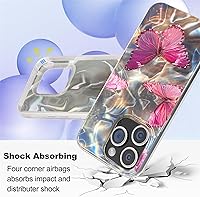 Vista 235 de I-MGAE-IN-AR - Funda diseñada para iPhone 12 y 12 Pro, diseño de mariposa plateada brillante, funda protectora de poliuretano termoplástico, suave