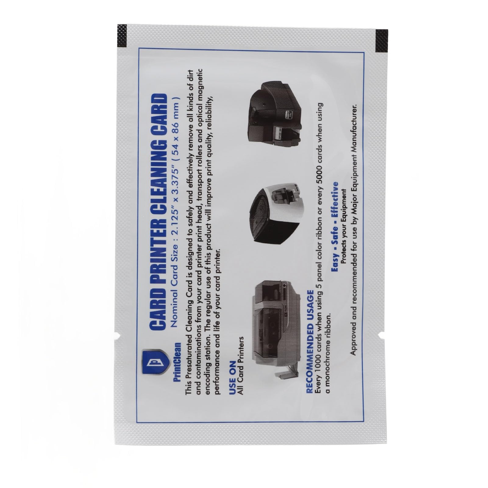50 pezzi di carta Creed Card Reader Cleaner POS Swipe Terminal Cleaning Sches per stampanti per macchine per macchine Pvc Pulp Wood Pulp Paper 54x86mm