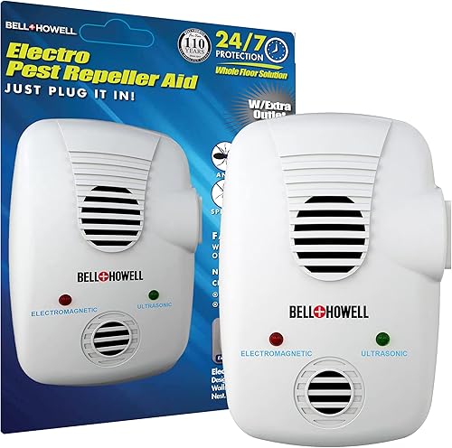 Miniatura 1 de Bell + Howell - Repelente electromagnético y ultrasónico de plagas con salida de CA, modelo 50153
