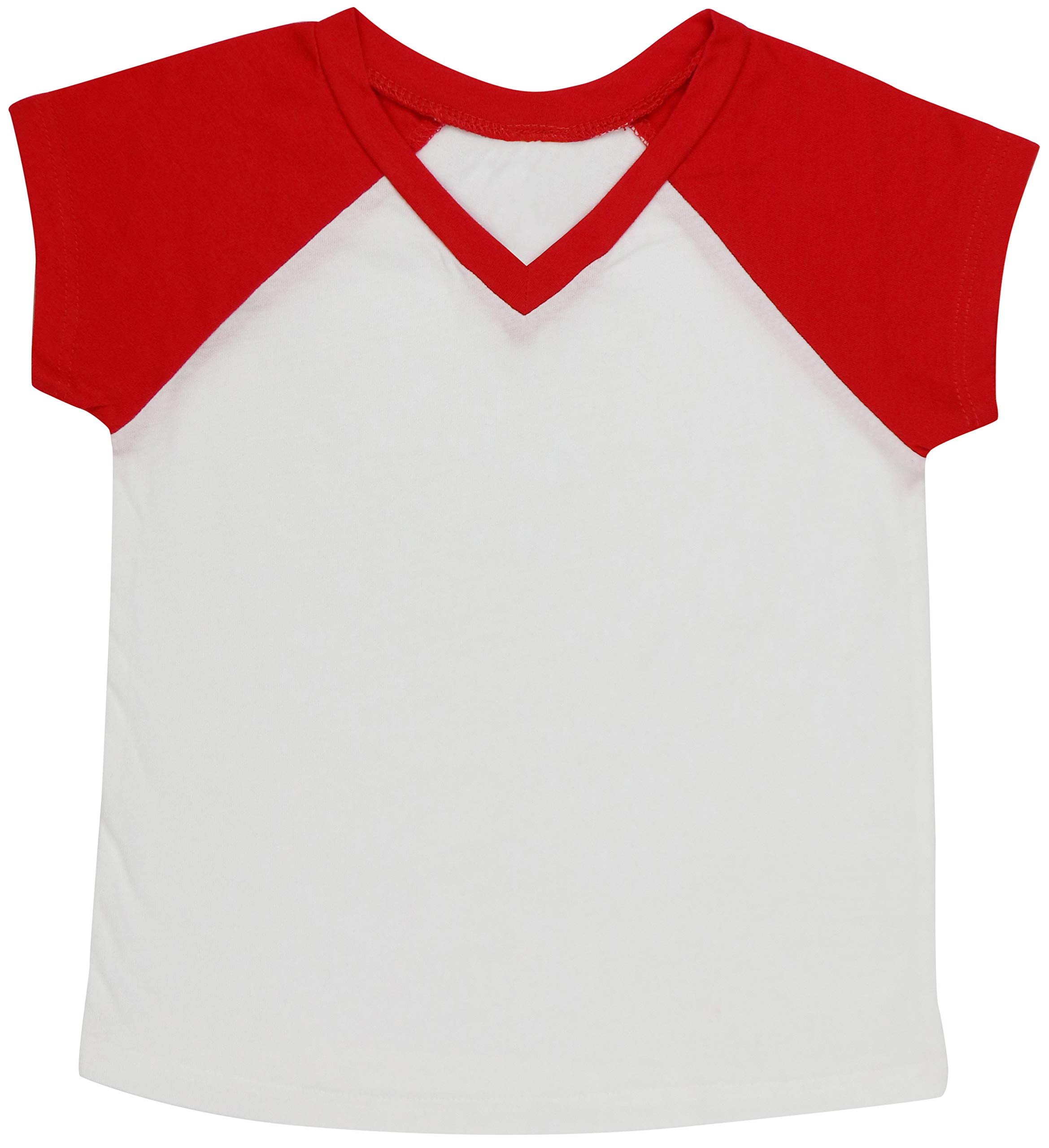 ToBeInStyle Kids Boys Girls Cotton Jersey Contrast Raglan V-Neck Tee T-Shirts