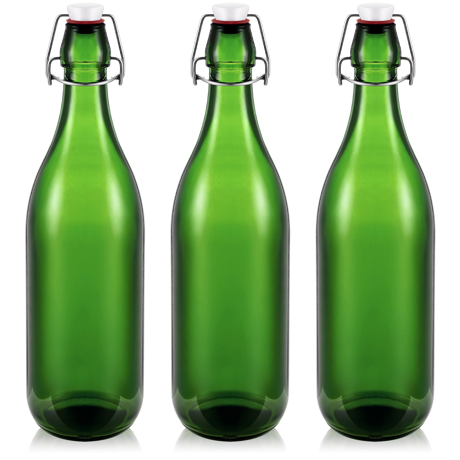 Amazon.com: Teenyyou 3 Pcs Green Glass Bottles, 33.75 oz Swing Top