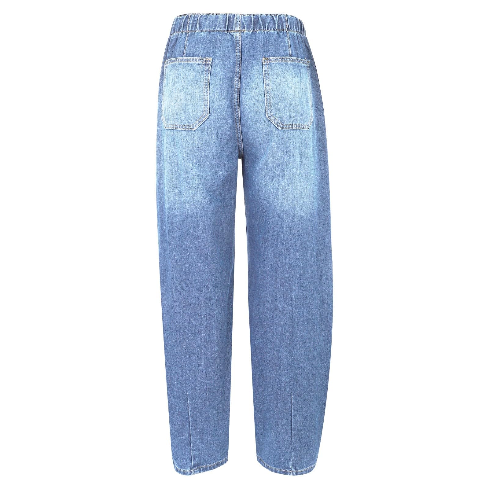 Jeans Donna Elasticizzati Jeans Vita Alta Larghi Gamba Larga Pantaloni Baggy Casual Leggeri Comodi Pantaloni Denim Elasticizzati Curvy Con Tasche Tempo Libero Streetwear Eleganti Palazzo Hiphop