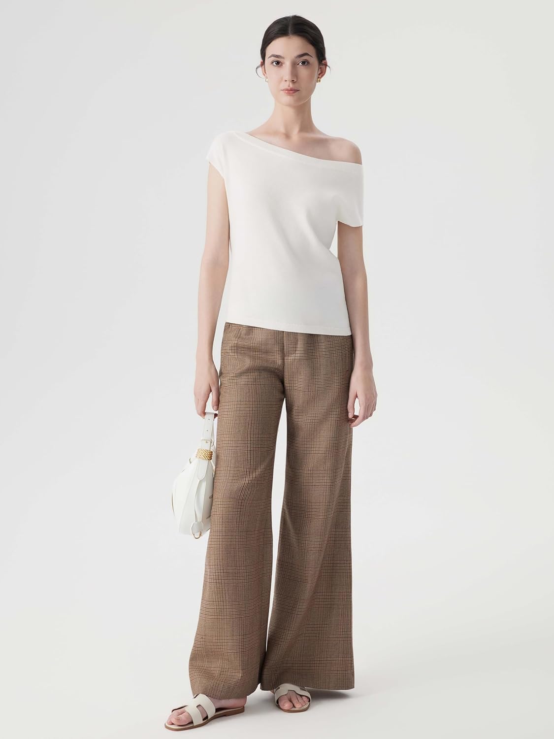 SUUKSESS Women Silk Cashmere Blend Off The Shoulder Tops Summer Lightweight Knit Trendy Sweaters Loose Fit Shirts - Image 5