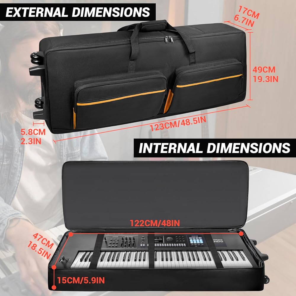 Amazon.com: ORKELS 73/76 Key Keyboard Case with Wheels