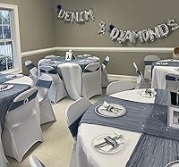 Vista 3 de Bandas elásticas de elastano para silla, color verde salvia, 50 unidades, con hebillas plateadas, correas elásticas universales para sillas