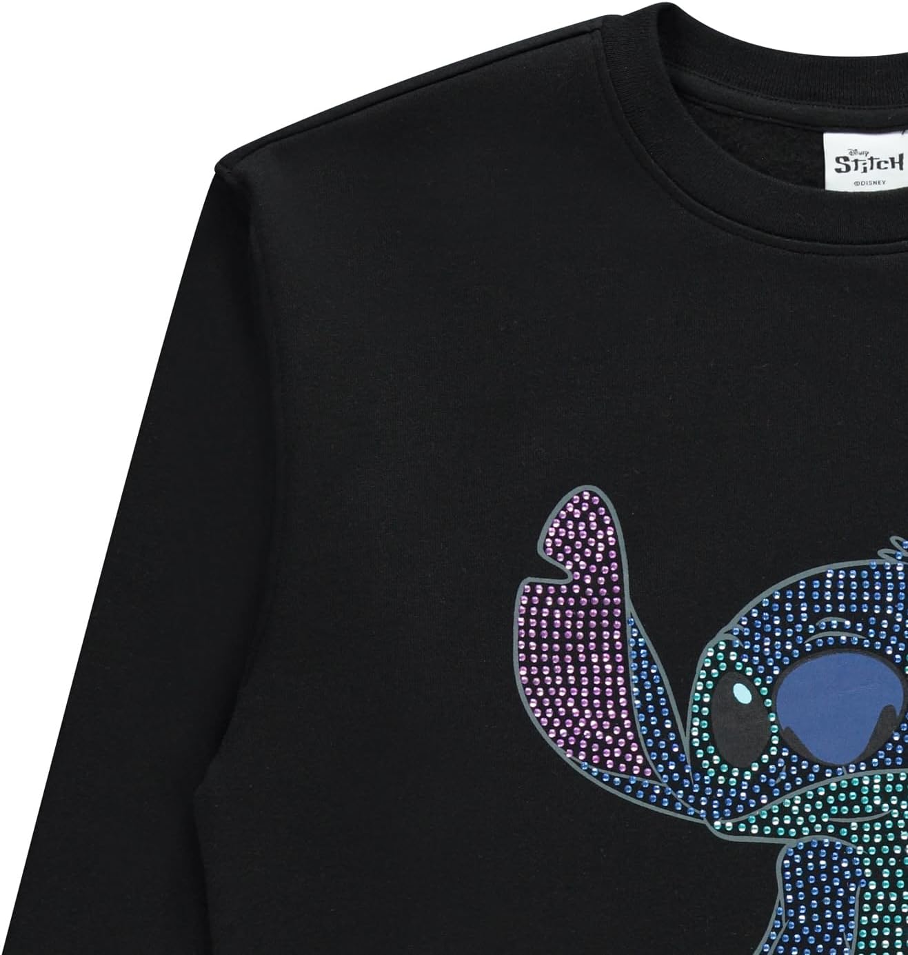 Disney Ladies Lilo and Stitch Fashion Sweatshirt Crewneck with Chenille Patch and Embroidery Sleeve Prints - Sweatshirt - Image 3