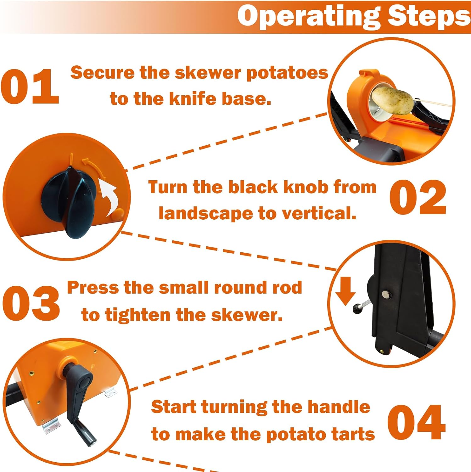 TECHTONGDA Electric 3 in 1 Spiral Potato Cutter Tornado Potato Slicer Automatic Stretching Spud Tower Machine Curly Fries Twist Vegetable Cutter Slices and Extra Long Shreds 110V