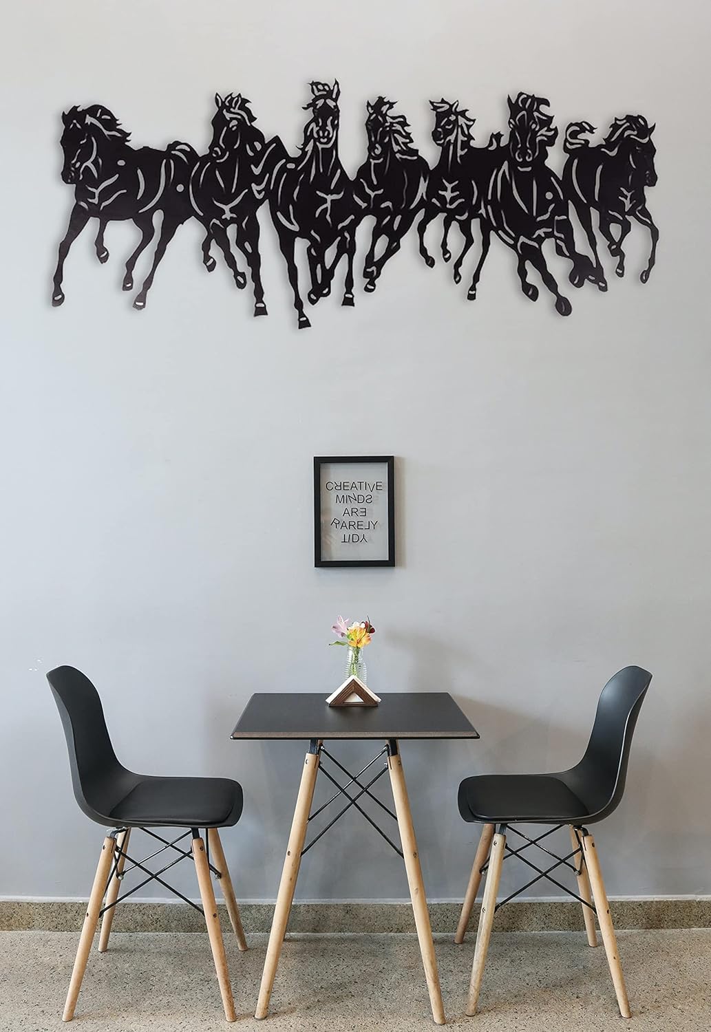 THE ART OF INGENUITY 7 Horses Metal Wall Art Decor for Living Room and Bedroom, 3d Big Size Seven Running Horses Vastu Frame for Home Decoration (3ft × 1.5ft)