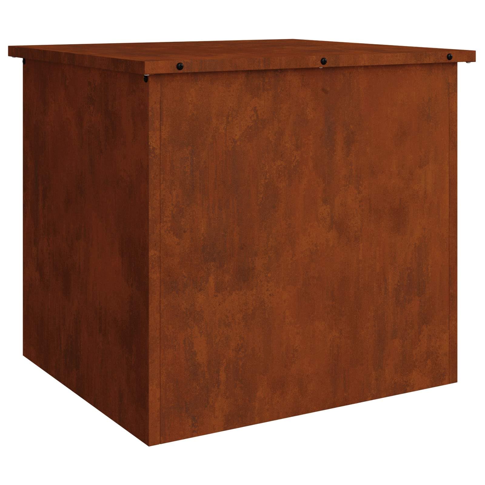 Contenitore industriale per esterni in acciaio inossidabile, 55 x 50,5 x 50 cm, resistente alle intemperie, con coperchio sollevatore a gas per un accesso sicuro e salvaspazio all'aperto.