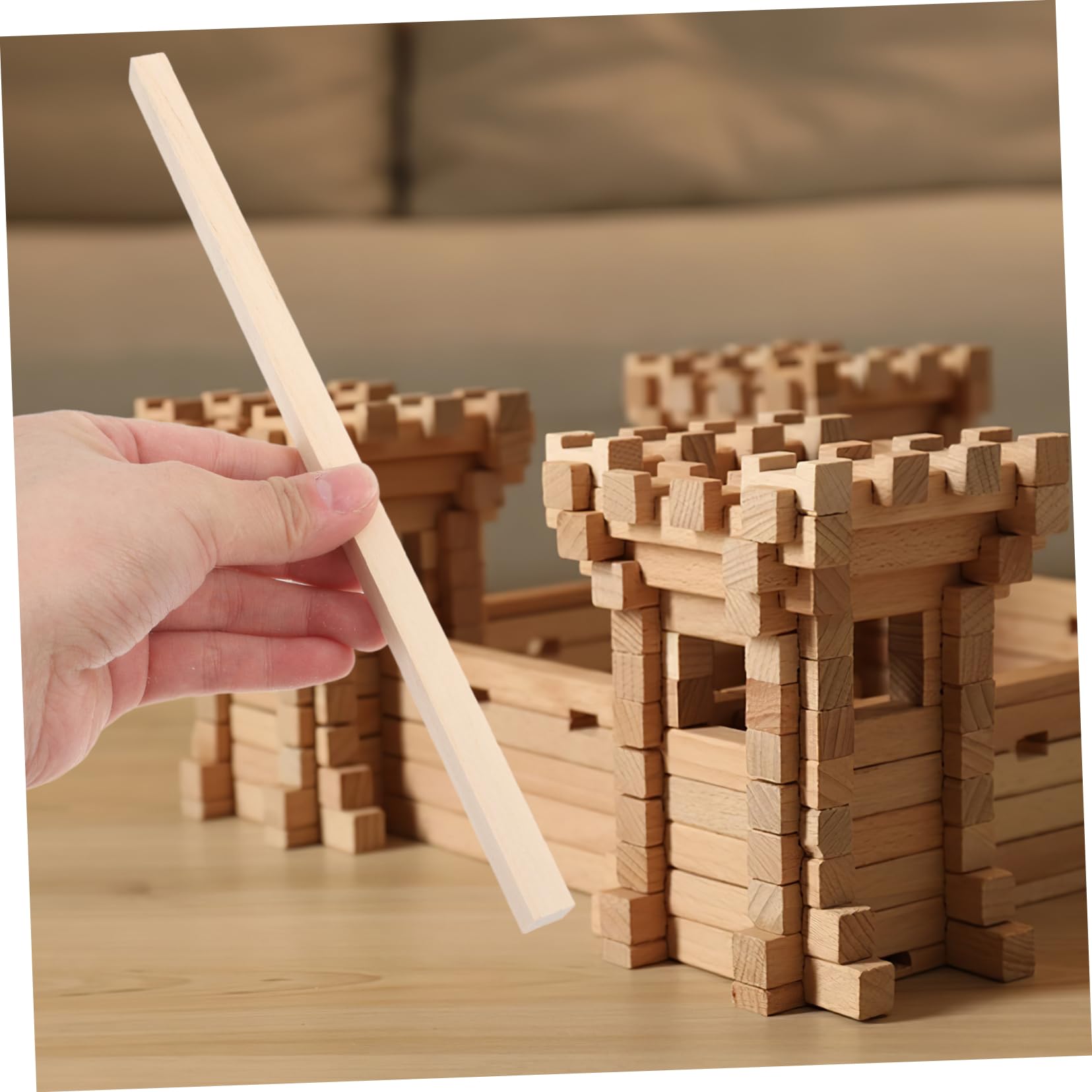 Anneome Selbstgemacht Holzstäbe aus Unbehandeltem Holz mit Glatter Oberfläche und Flexibler Struktur 60 Stück für Kreative Selbstgemacht Projekte und Modellbau