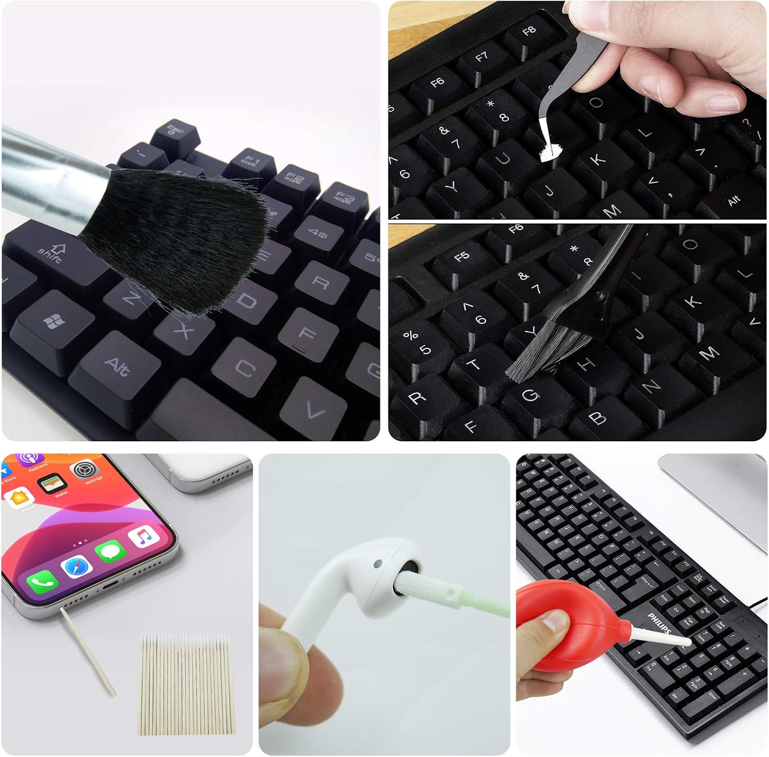 169 pcs for iPhone Cleaning Kit Premium for Airpod Cleaner Kit Perfect Bundle with Swabs and Pads Ultimate for AirPod Cleaning Kit Versatile and Efficient