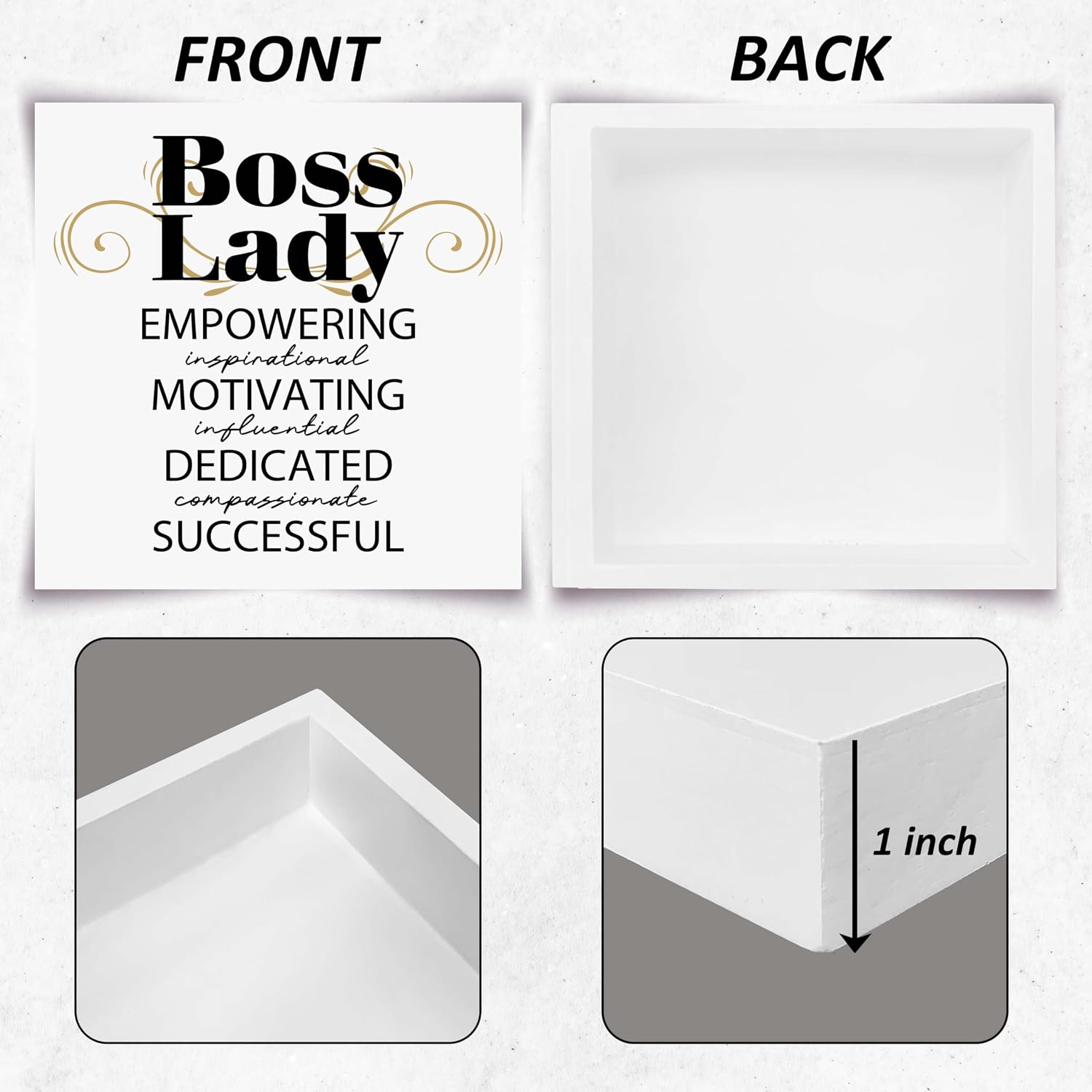 Boss Lady Office Wooden Box Sign, 5x5 in(012) image 3