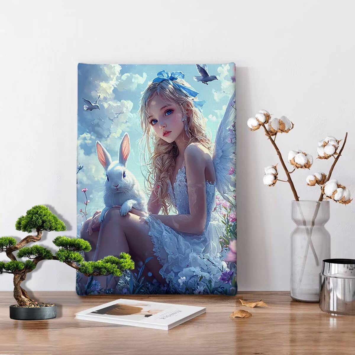 Diamentowe malowanie manga, 5D diamentowe malowanie pełne akcesoria, malowanie diamentowe dla dorosłych kryształ górski ścieg krzyżykowy kreatywne hobby, DIY haft diamentowy do dekoracji domu (anioł