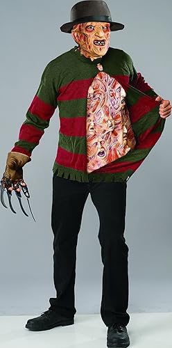 Nightmare On Elm Freddy Sweater Screaming Chest Costume Adult