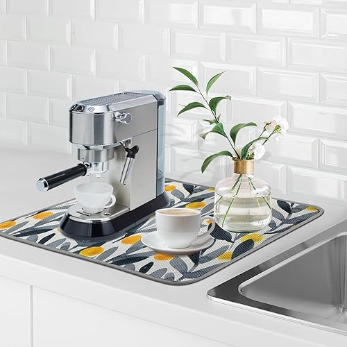 Miniatura 5 de SHIYUE Tapete de secado de platos para encimera de cocina, súper absorbente, decoración de cocina de primavera, tapete de secado de microfibra,