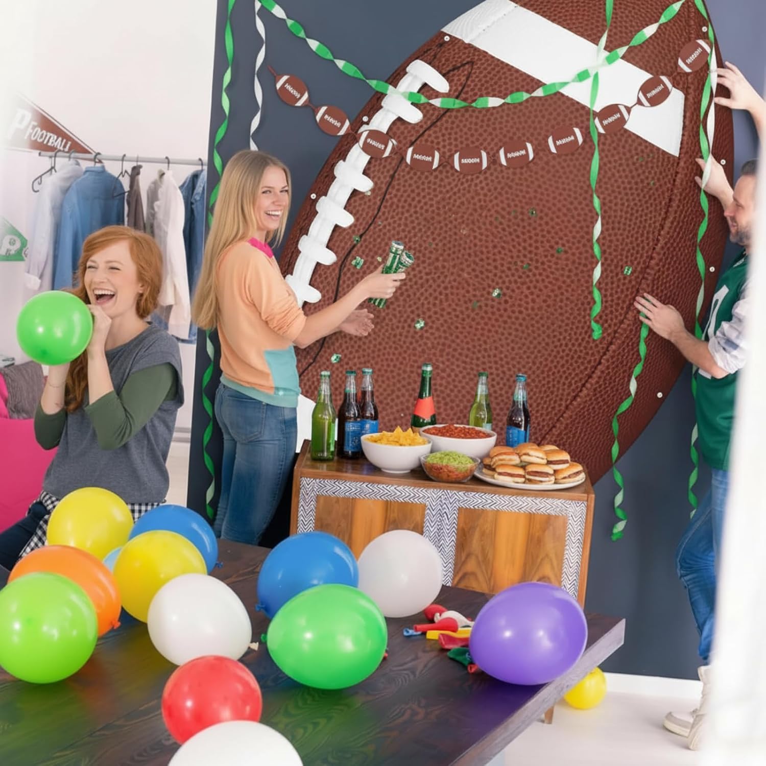 Moukeren 79 Inch Banner Birthday Party Decorations Backdrop, Football