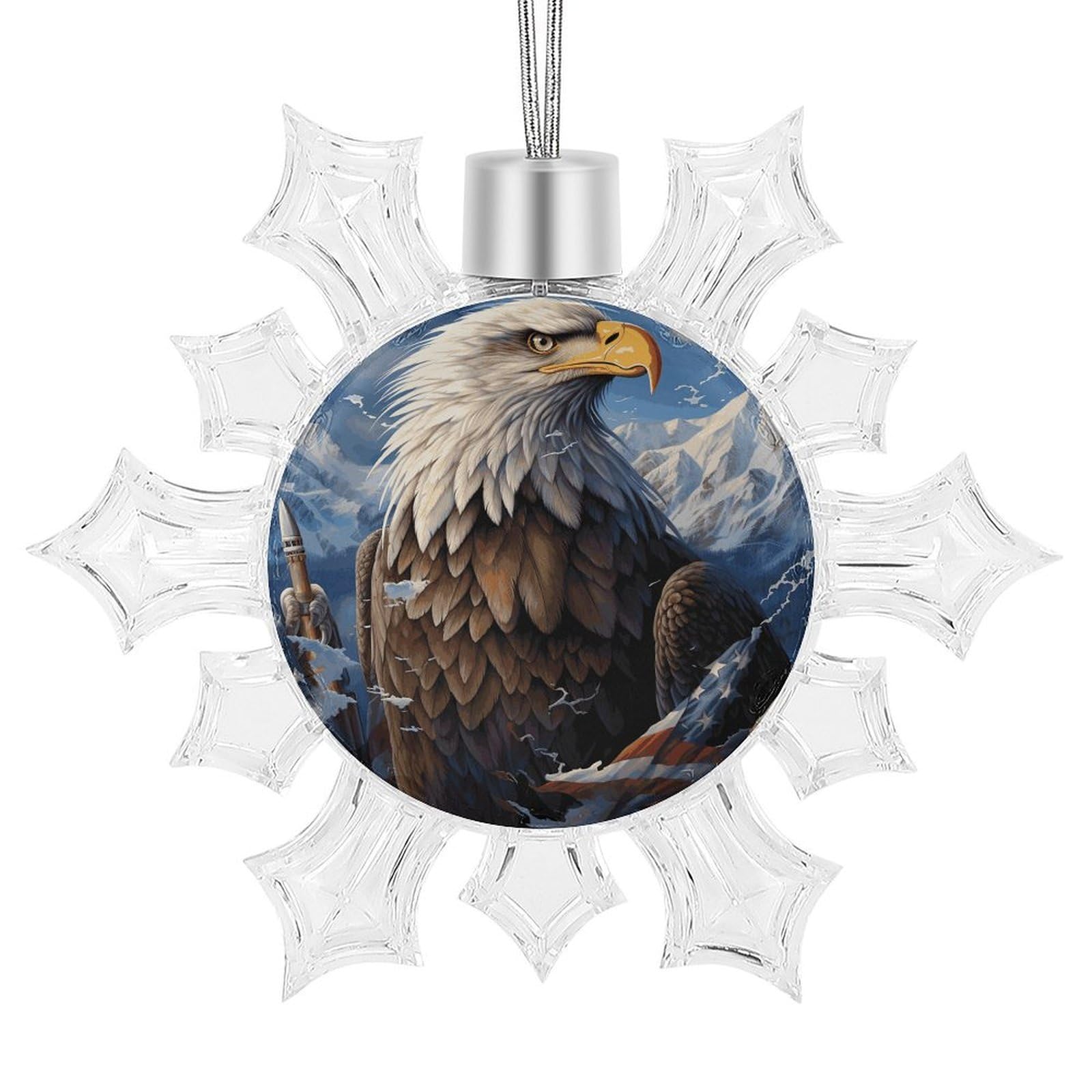 Eagle Snowflake Ornaments Cute Snowflake Pendant Exquisite Christmas Tree Ornaments for Christmas Weddings New Year Birthday Holiday Celebration