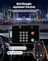 Vista 7 de LAMTTO 9 Inch Wireless Car Stereo with Apple Carplay,Portable Touch Screen GPS Navigation for Car,Car Audio Receivers with Bluetooth,Android