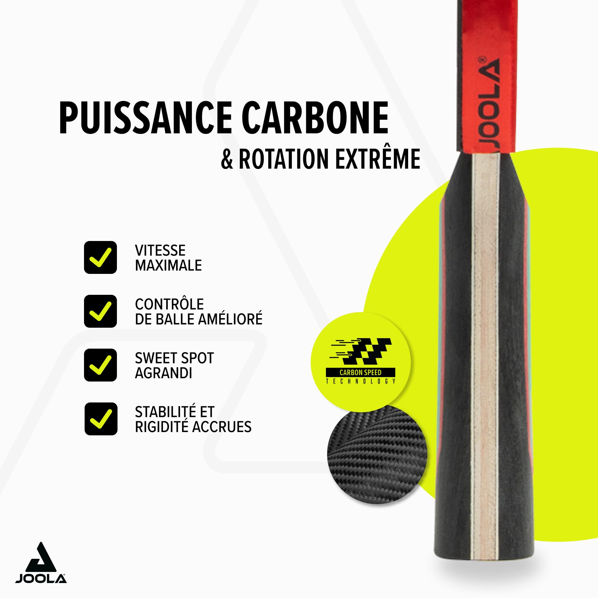 JOOLA Raquette de Tennis de Table Red Carbon Pro/Carbon Control/Carbon X – Raquette de Ping-Pong en Carbone avec Boîte Magnétique