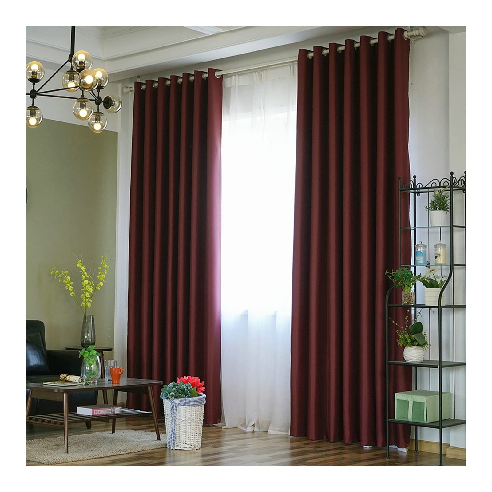 Rideaux pour chambre occultants KnSam couleur vin rouge pour une nuit calme et douce