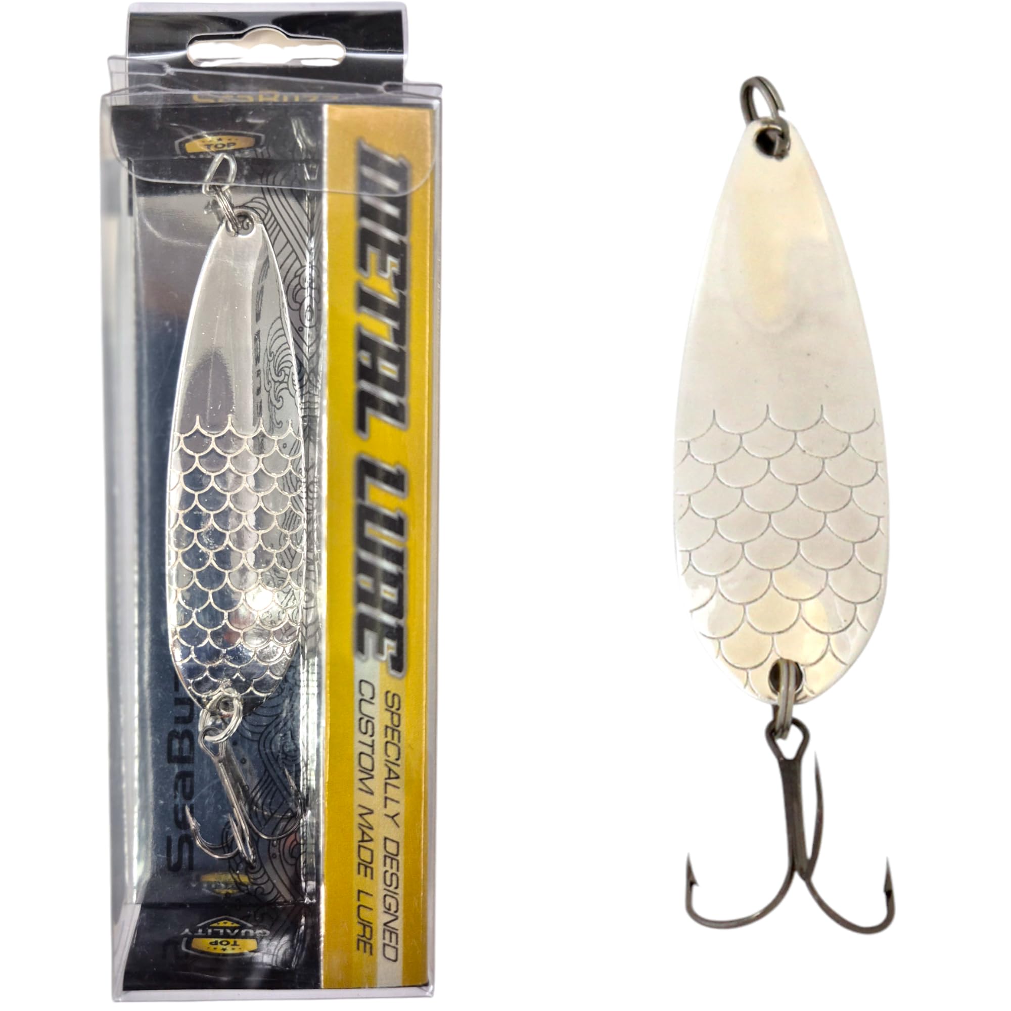 Freccia asimmetrica 23,5 g/8,5 cm – luccio pesce persico – esca da pesca – Cucchiaio di metallo – Esca dura – Set per pesca – Angel Spoon – Esca per luccio – Esca persico