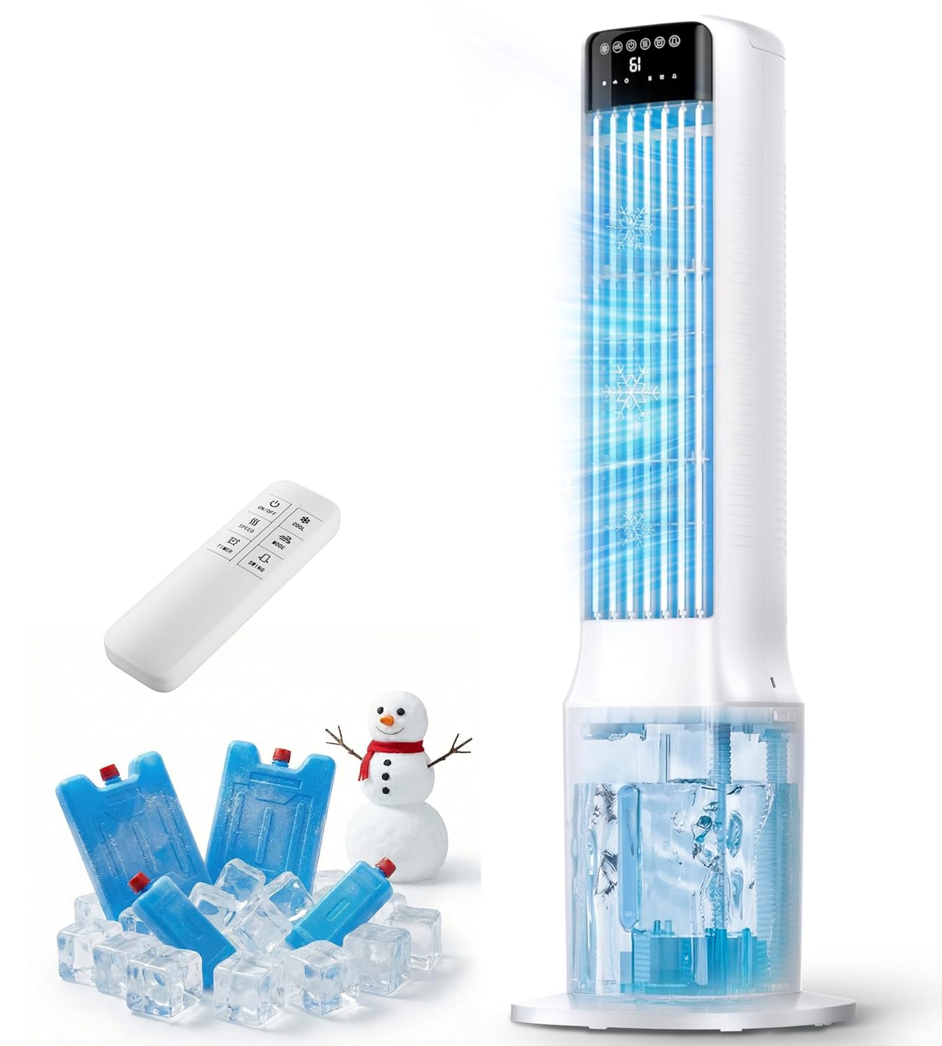 Swamp Cooler Cooling Fans that Blow Cold Air 120 Swing 24H Timer 2 4 Gal Water Tank 4