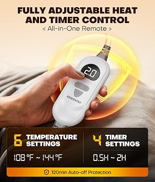 Graphene-Infused Instant Heating Pad with 3M Thinsulate, Ergonomic Weighted Heating Pad for Neck and Shoulders and Back, Heated Neck Wrap w/ 6 Heat Options 4 Auto Timer, Gifts for Women Men
