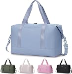 ECOHUB Sac de voyage Duffel Sac à bagages pour avions Sac de nuit léger pour les femmes Sac d'hôpital pour hommes avec manches de chariot 30L rose