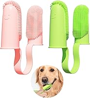 Vista 8 de Paquete de 3 cepillos de dientes de dedos para una fácil limpieza de dientes, cepillo de dientes de doble dedo para el cuidado dental