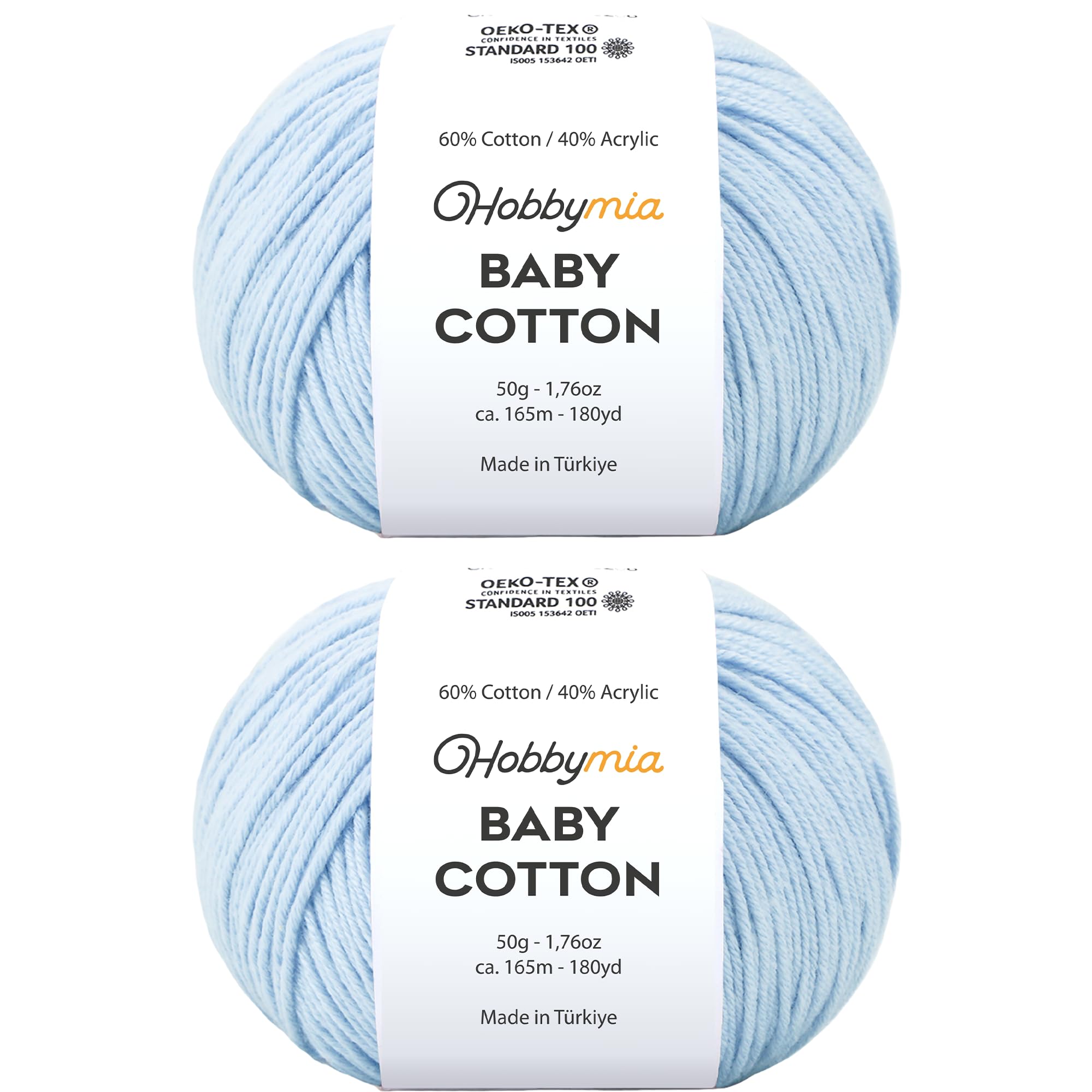 Baby Cotton Blend Yarn – Soft Sport Weight Yarn for Crochet & Amigurumi - 50g/180yds - 60% Cotton 40% Acrylic - Ideal for Baby & Knitting Proj.(Neon Green, 1 Ball) — view 39