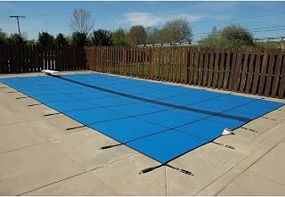 GLI Leslie's Pro Solid 20' x 40' Rectangle Safety Cover, Blue 202040REVXSBLU