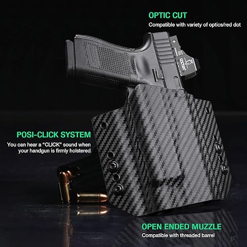 Miniatura 4 de WARRIORLAND OWB Funda Kydex de corte óptico compatible con Glock 17194445 (GEN 1-5) y G2332 (Gen 3-4) TLR-1TLR-1STLR-1 HL, cintura exterior,