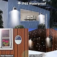 Vista 4 de Luz solar al aire libre, luz de inducción automática para microondas, sin cableado IP65, luz de pared impermeable, funciona con energía solar