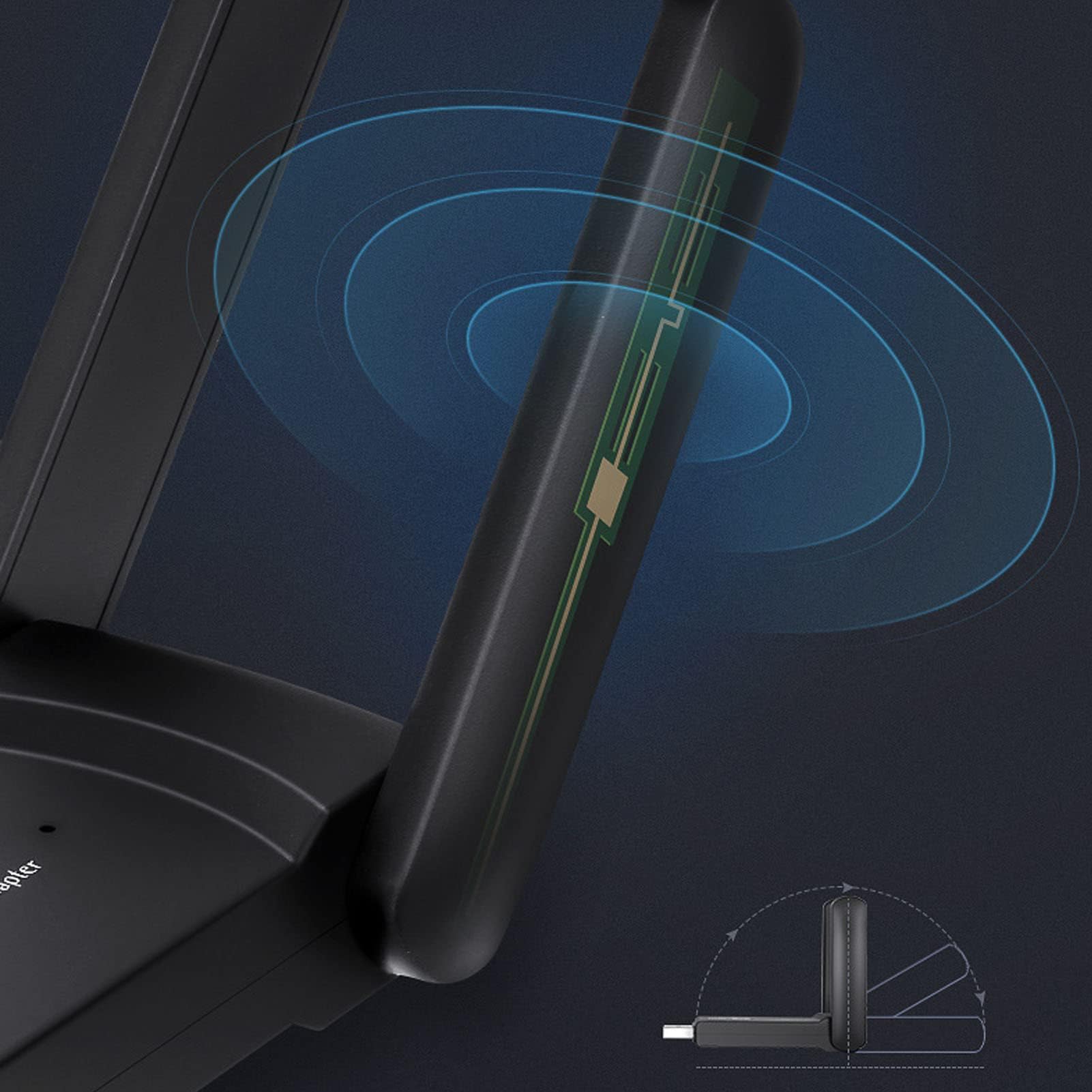 Chiavetta USB WLAN per PC, Adattatore WLAN Dual Band USB 3.0 2.4G 5.8G da 1300 Mbps Adattatore WiFi USB per PC per PC/desktop/tablet/laptop