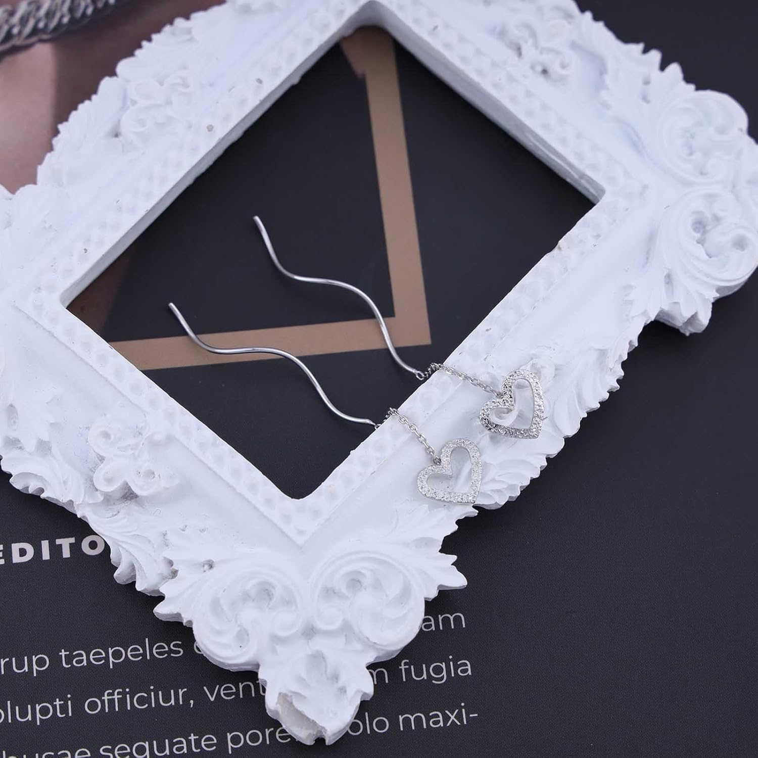 Boho Heart Threader Earrings Love Heart Chain Earrings Silver Long Tassel Drop Earrings Heart Chain Threader Drop Earrings Jewelry for Women - Image 3