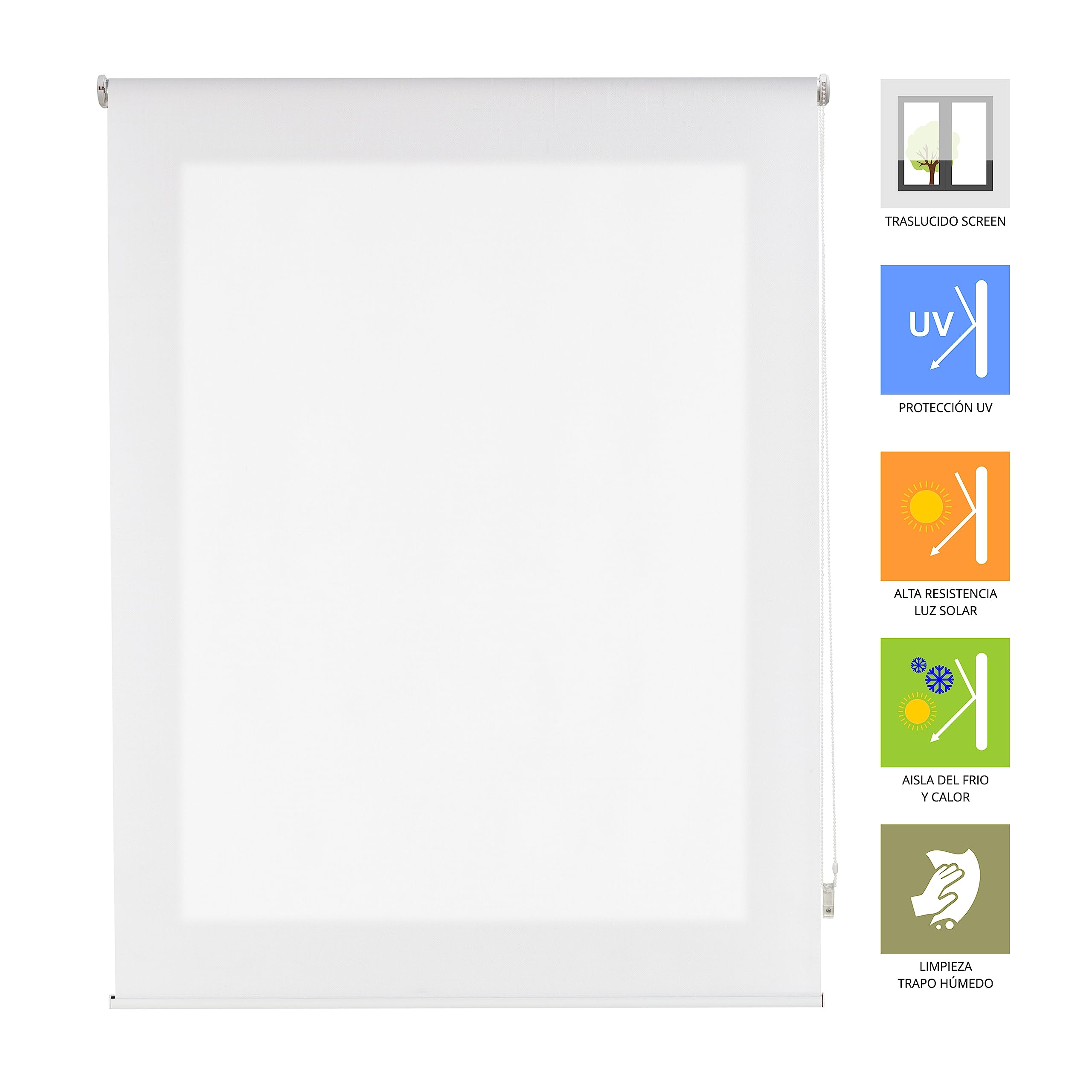 Roleta zwijana Premium Fabric Screen - Roleta Roleta Rozmiar 140x180 Szerokość dla wysokiej redukcji błysku i skutecznej ochrony przeciwsłonecznej - roleta Rozmiar tkaniny 137x175
